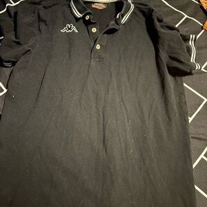 Kappa Black Polo Shirt with White Accents
